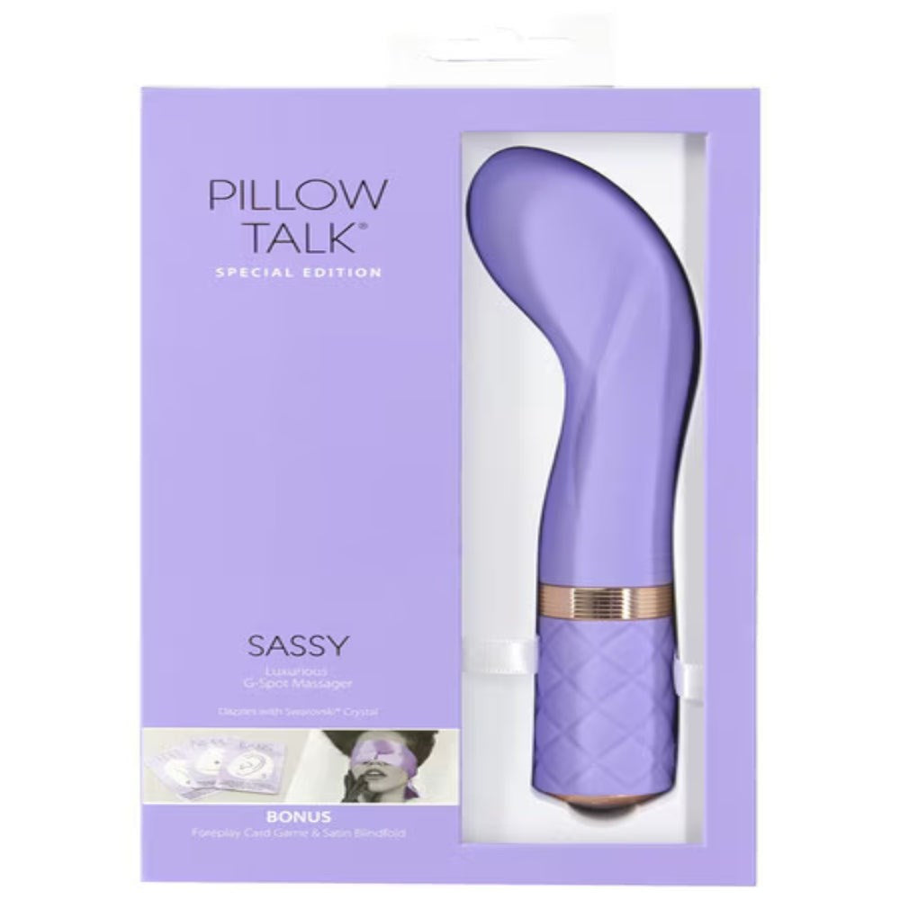 BMS Factory Pillow Talk Special Edition Sassy G Spot Vibrator Purple - Black - Luxury Sex Toys
