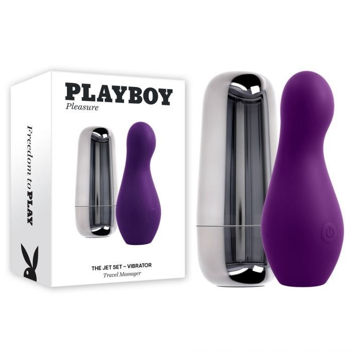 Evolved Playboy Pleasure The Jet Set Silicone Vibrator with Charging Case - - Clit Ticklers and Pulsators