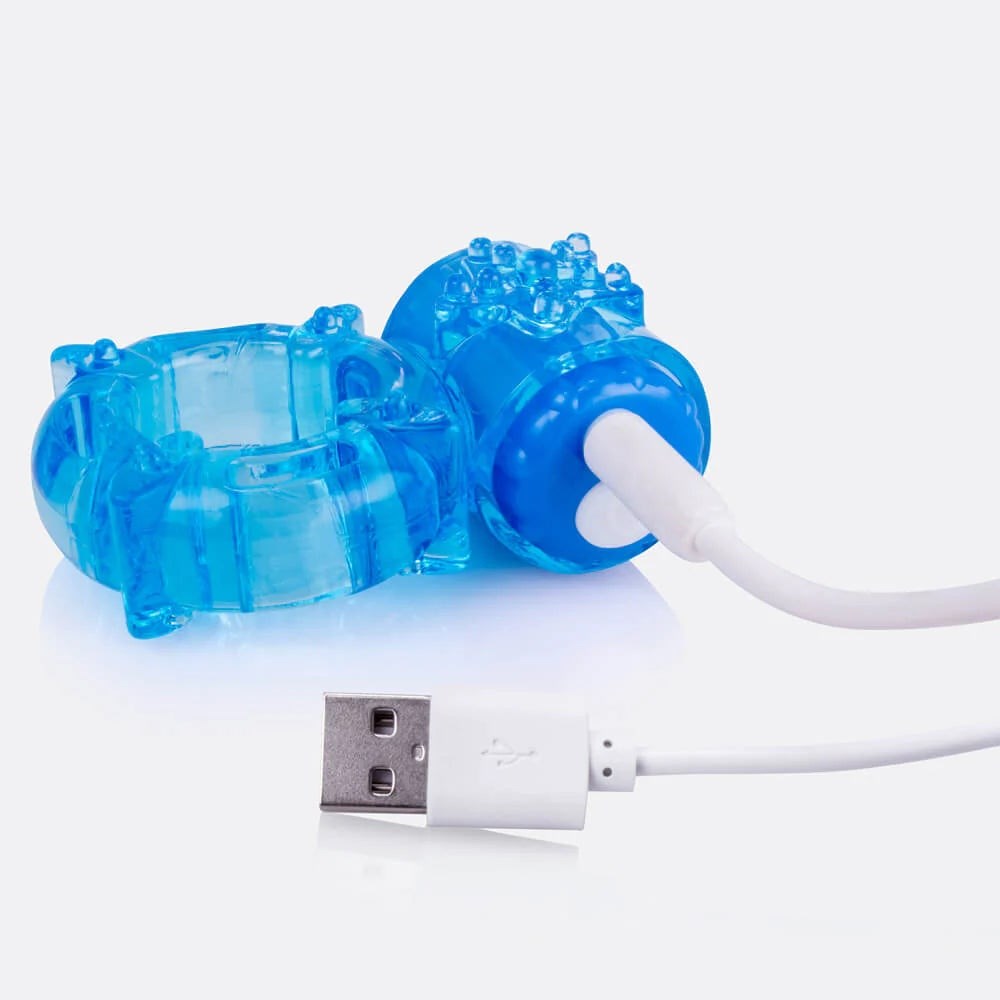 Screaming O Charged Big O Rechargeable Vibrating Cock Ring 4 Speeds - Blue - Vibrating Cock Rings