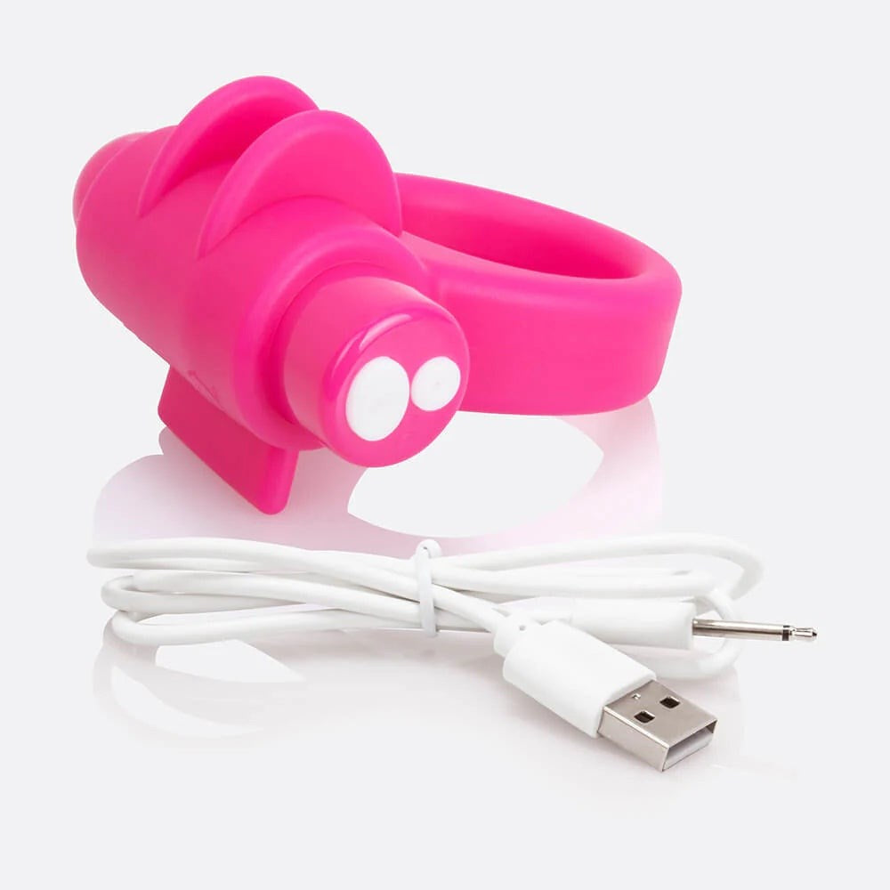 Charged 10 Functions Mens Vibrating Cock Ring Combo Kit #1 - Pink - Vibrating Cock Rings