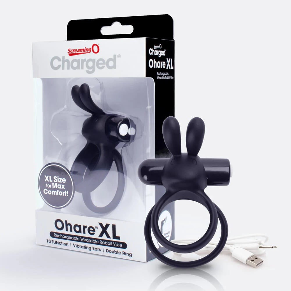 Screaming O Charged Ohare XL Rabbit Shape 10 Functions Vibrating Cock Ring - - Vibrating Cock Rings