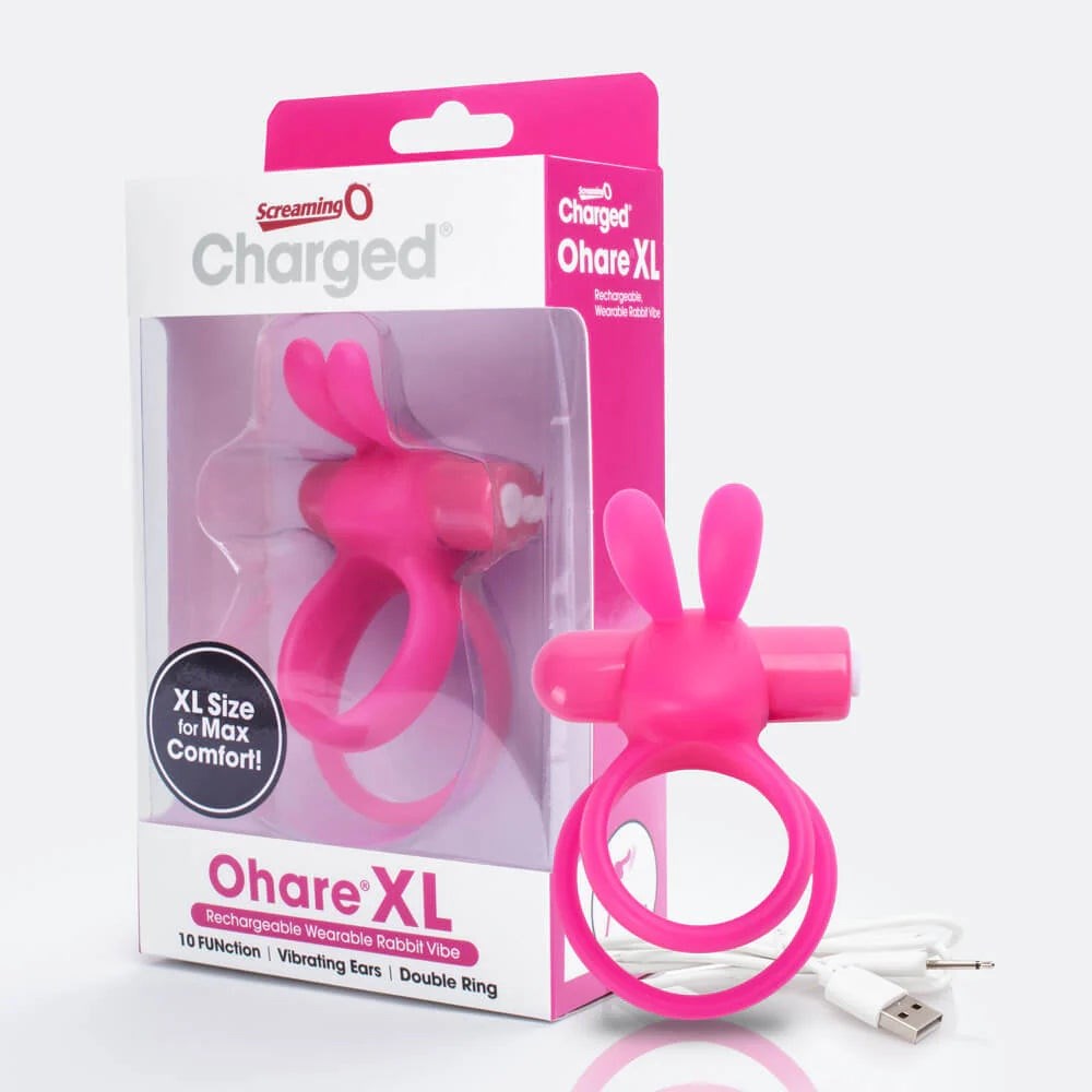 Screaming O Charged Ohare XL Rabbit Shape 10 Functions Vibrating Cock Ring - - Vibrating Cock Rings