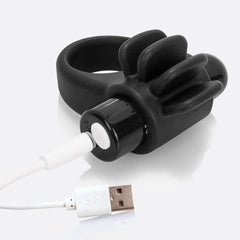 Charged Skooch 10 Functions Vibrating Mens Cock Ring - Black - Vibrating Cock Rings
