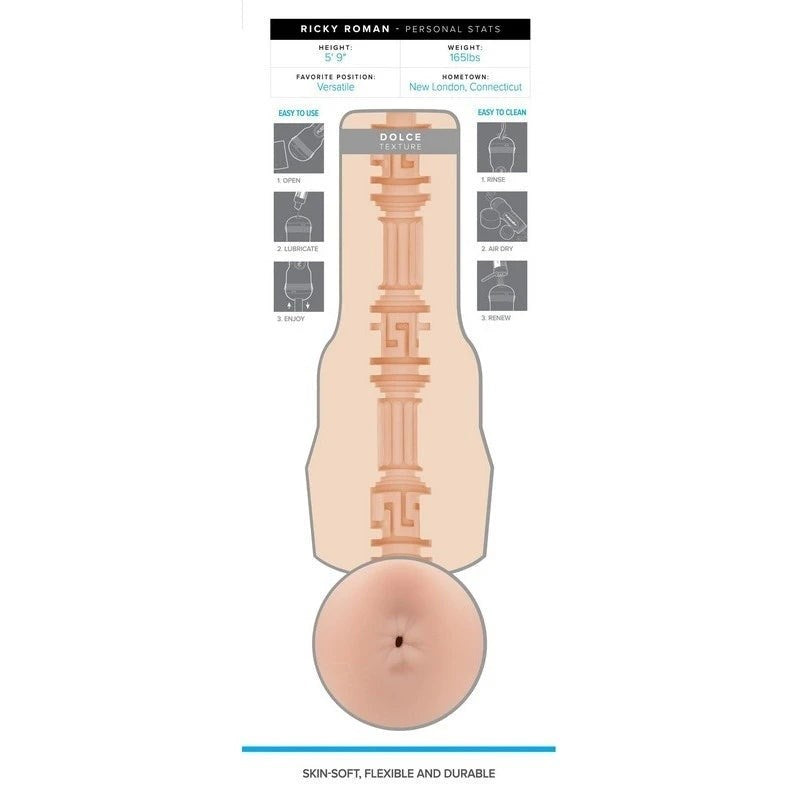 Fleshlight Fleshjack Boys Ricky Roman Dolce Male Masturbator Anal Texture - - Fleshlight Male Masturbators