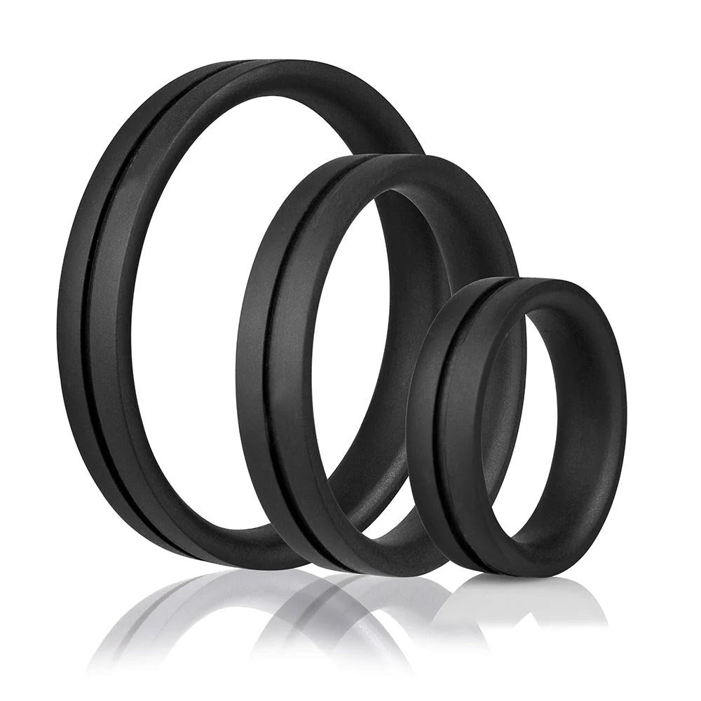 Screaming O RingO Pro X3 Super Stretchy Cock Rings Set Black Premium Silicone - Default Title - Stretchy Cock Rings