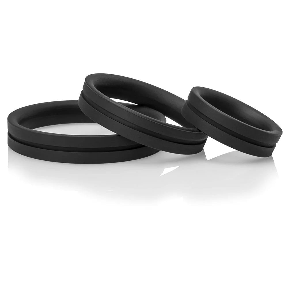 Screaming O RingO Pro X3 Super Stretchy Cock Rings Set Black Premium Silicone - - Stretchy Cock Rings