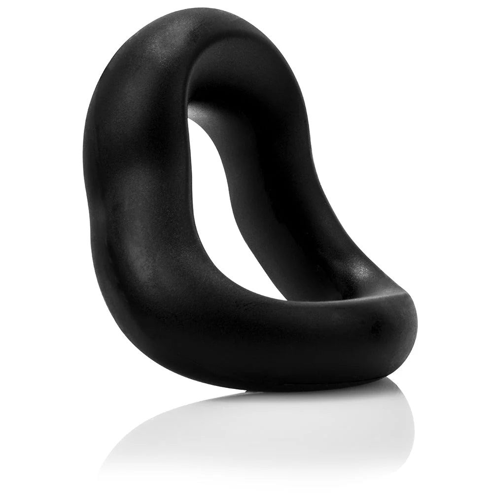 Screaming O SwingO Curve Silicone Stretchy Penis Ring Black Anatomical Design - - Stretchy Cock Rings