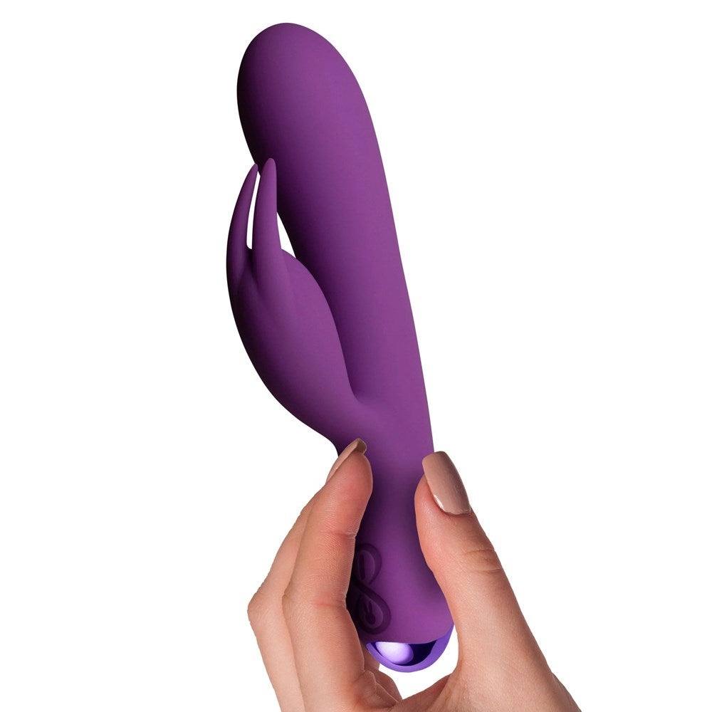 Rocks Off Flutter Multi Function Rechargeable Rabbit Vibrator Purple Dual Motor - - Rabbit Vibrators