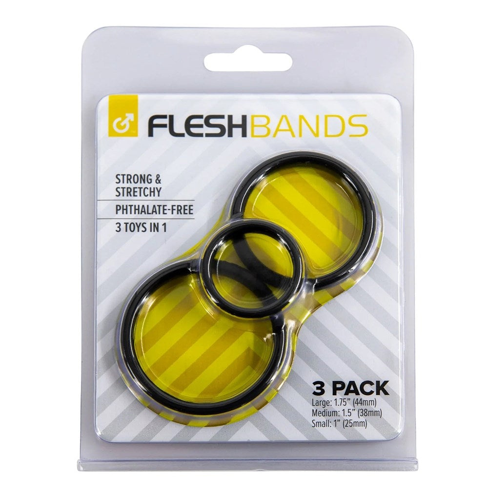 Fleshlight FleshBands 3 Pack Super Stretchy Cock Ring Premium Silicone Set - - Cock Ring Sets