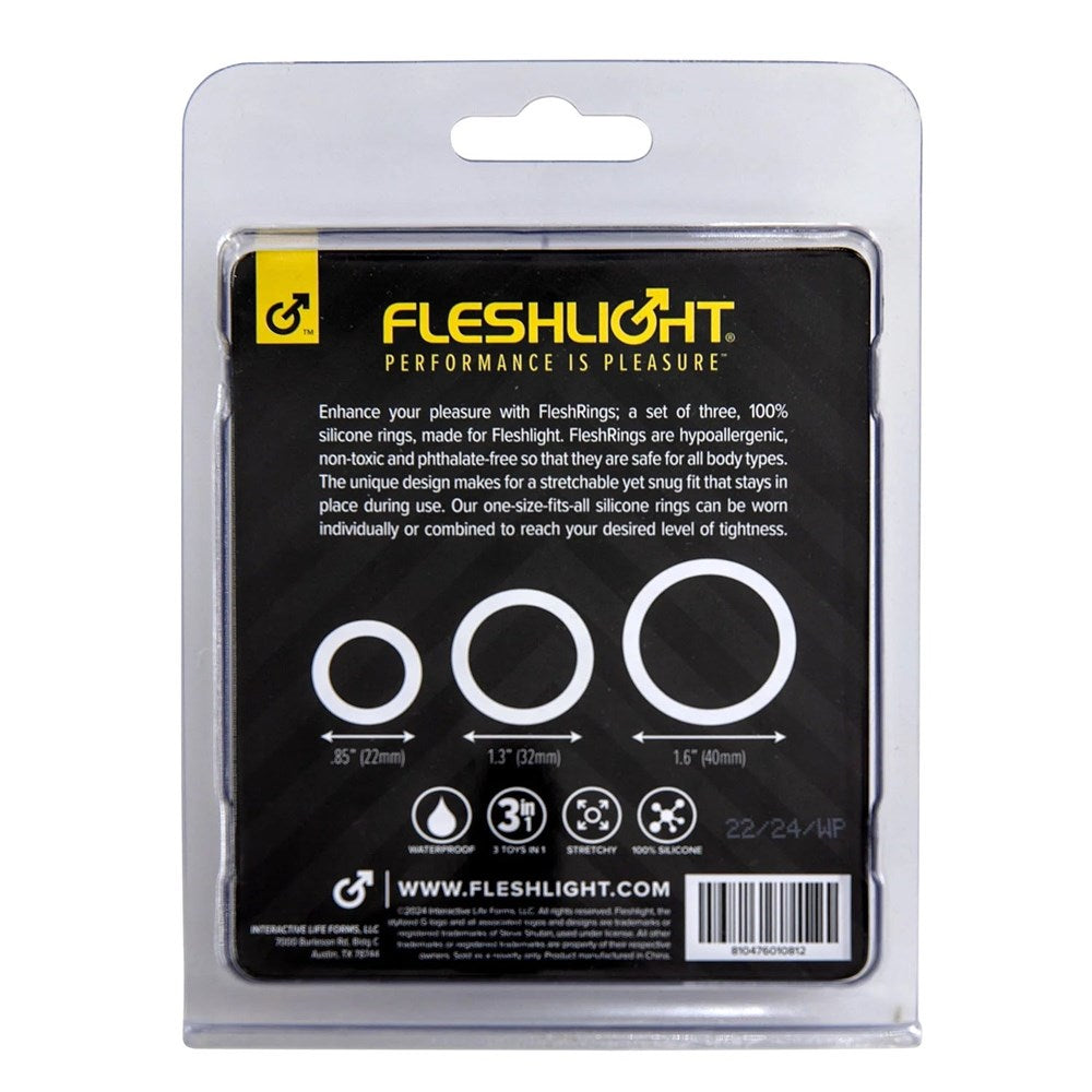 Fleshlight FleshBands 3 Pack Super Stretchy Cock Ring Premium Silicone Set - - Cock Ring Sets