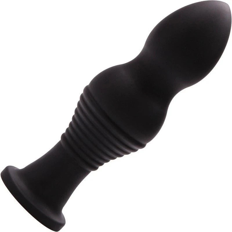 Tantus Piggy Anal Plug Black Premium Silicone with Curly Tail Design - - Butt Plugs