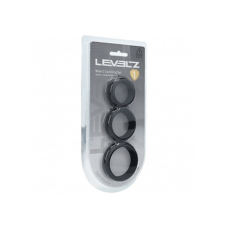 LEVELZ Wide O Silicone Cock Ring Set by Shots Toys - Cock Ring Sets