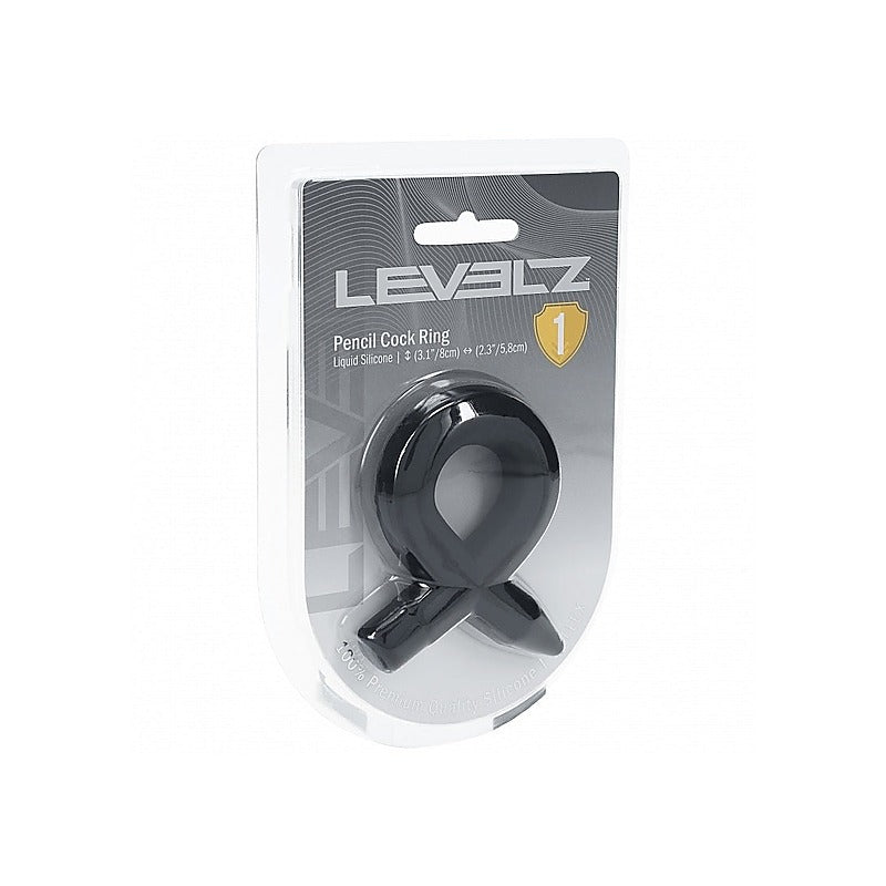Shots Levelz Pencil Liquid Silicone Stretchy Cock Ring - Stretchy Cock Rings