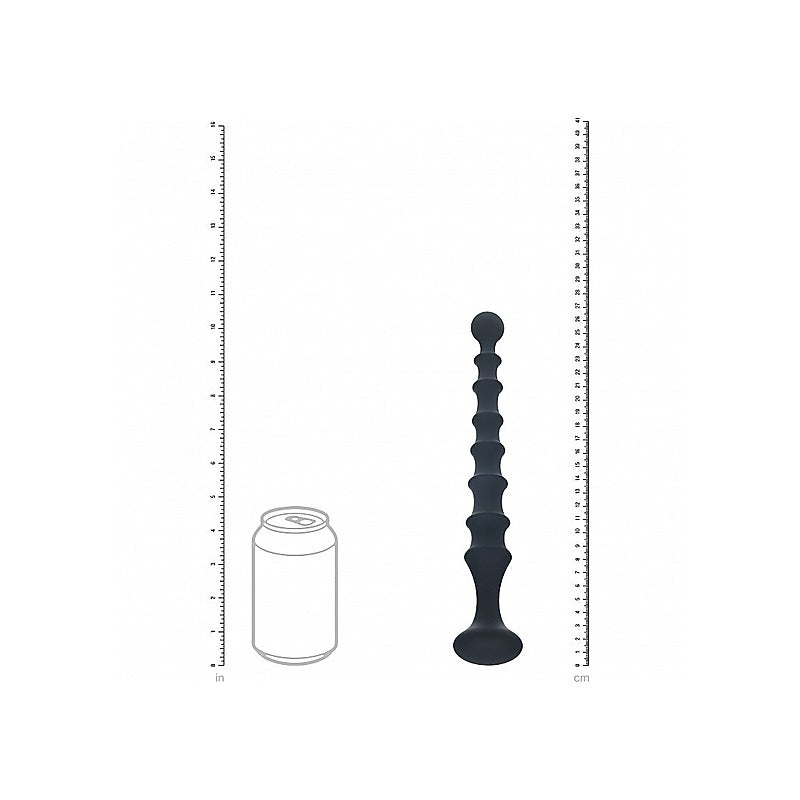 Ribbed Silicone Flared Anal Probe Beads by Shots Toys - Anal Beads and Balls