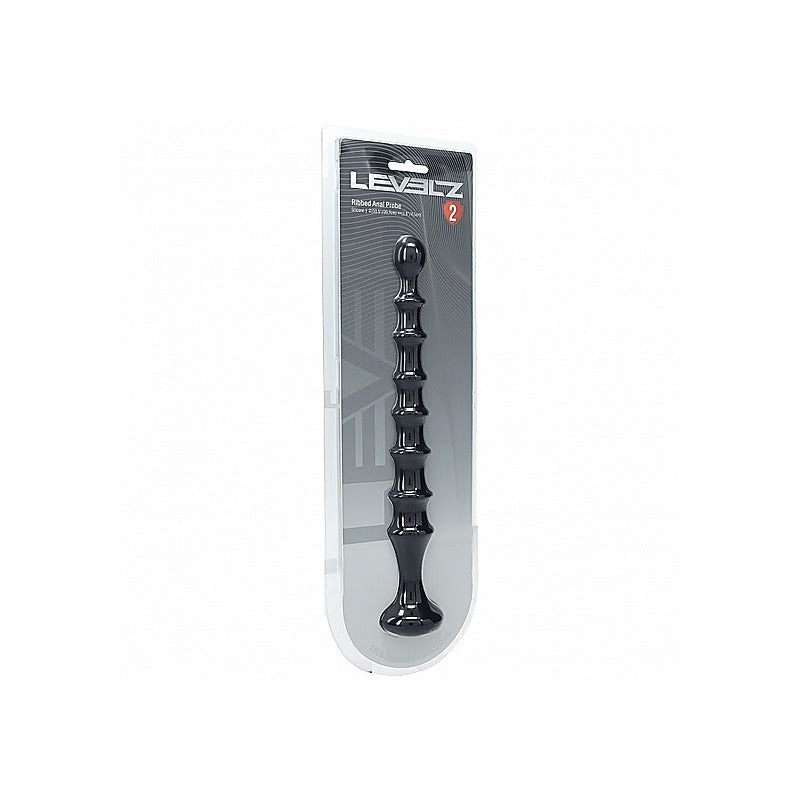 Ribbed Silicone Flared Anal Probe Beads by Shots Toys - Anal Beads and Balls