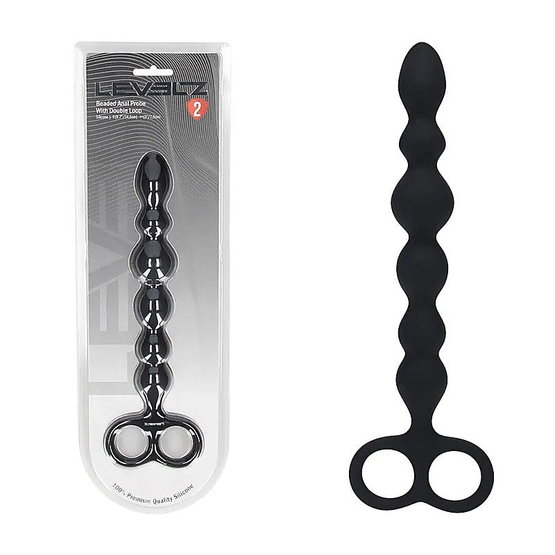 LEVELZ Beaded Anal Probe with Double Loop Anal Beads - Anal Beads and Balls