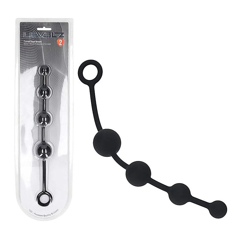 LEVELZ Curved Silicone Anal Play Beads by Shots Toys - Anal Beads and Balls