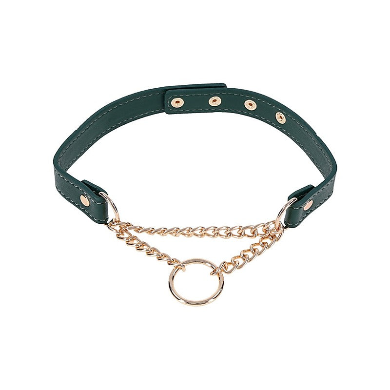 Indica Day Faux Leather Bondage Collar by Sportsheets - Collars and Leads