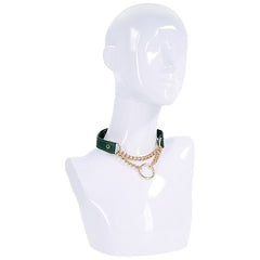 Indica Day Faux Leather Bondage Collar by Sportsheets - Collars and Leads
