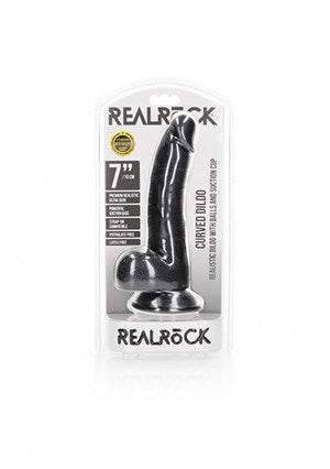 Shots Toys REALROCK Curved Dildo Lifelike Sensations and Textured Surface - - Realistic Dildos