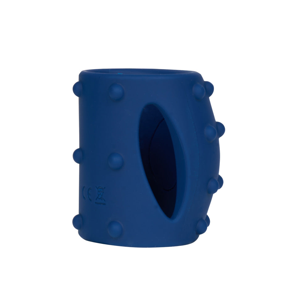 Maia ROMEO Rechargeable Vibrating Girth Enhancer Sleeve - Blue - Penis Sleeves and Extenders