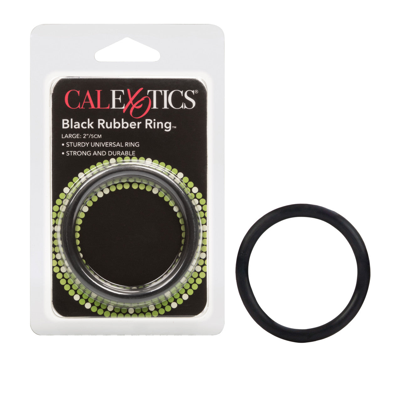 California Exotics Stretchy Mens Rubber Cock Ring Black - Large - Stretchy Cock Rings