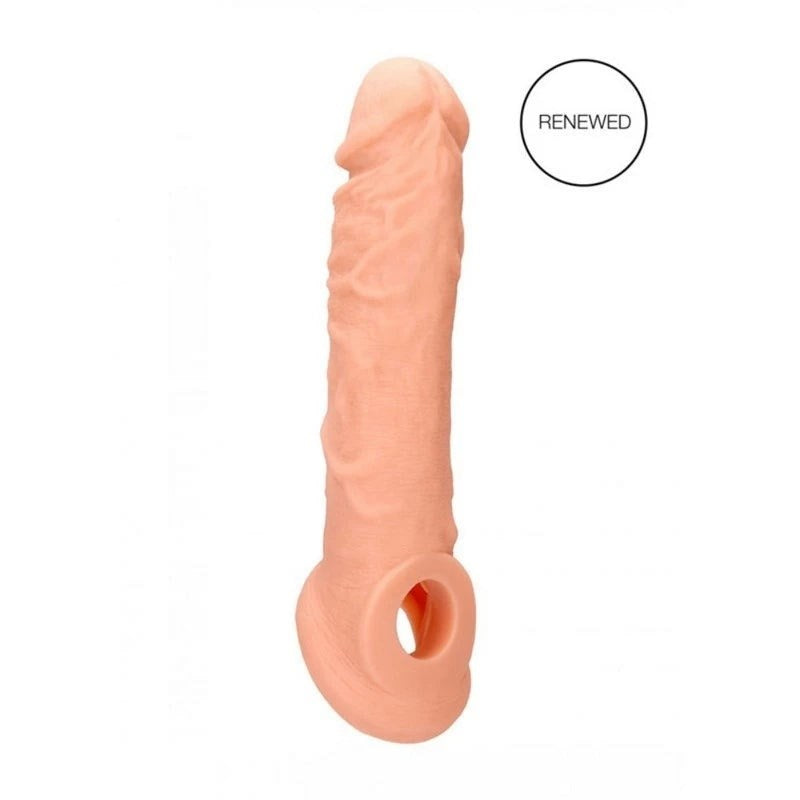 Shots Toys REALROCK 8 Realistic Penis Extender with Ring 8 Inch Length - - Penis Sleeves and Extenders