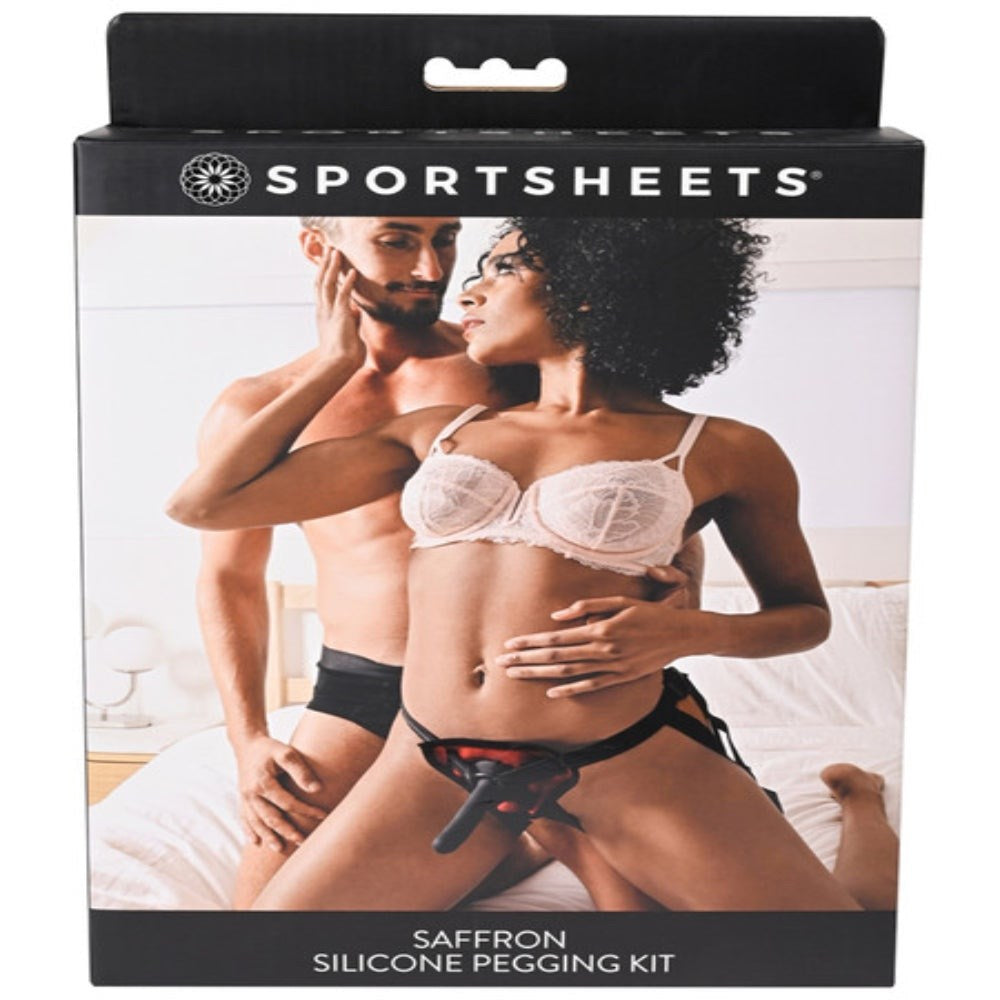 Sportsheets Saffron Silicone Strap On Pegging Kit for Couples Exploration - - Strap On Sextoys
