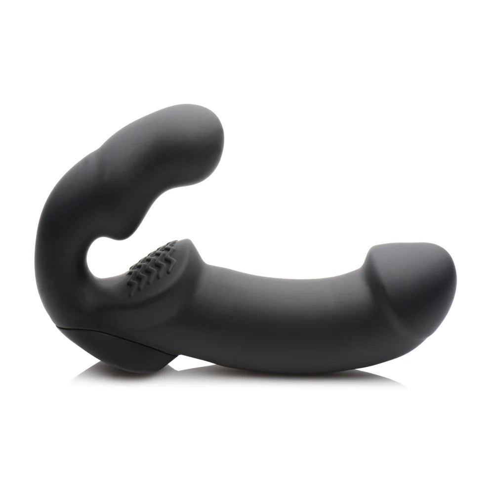 XR Brands Strap U Evoke Rechargeable Vibrating Silicone Strap On Dildo - - Strap On Sextoys