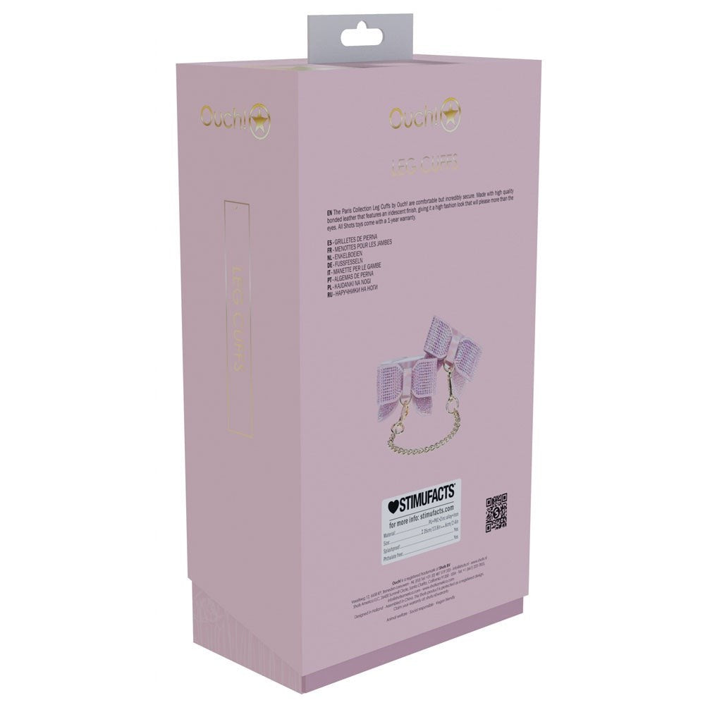 Shots Toys Parisian Inspired Bondage Leg Cuffs Adjustable Leather Restraints - - Cuffs and Restraints