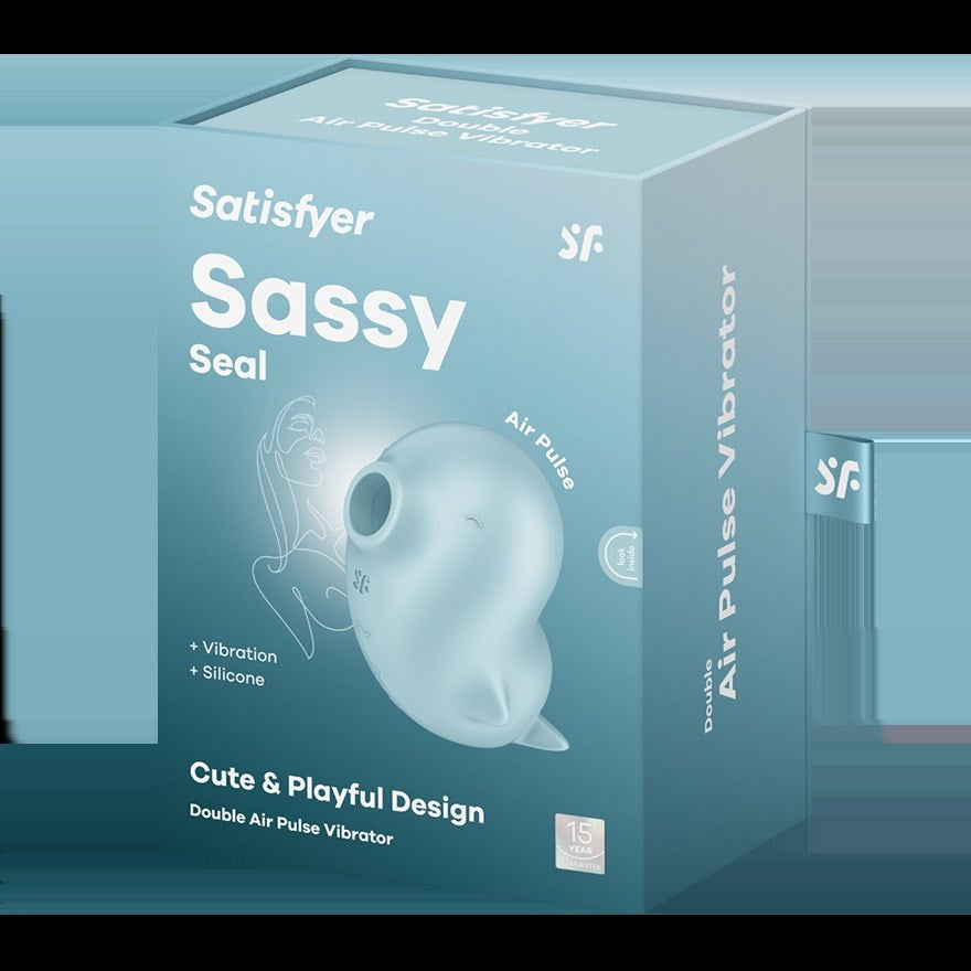 Satisfyer Sassy Seal Air Pulse Clitoral Stimulator Dual Motor Vibrator - - Clit Ticklers and Pulsators