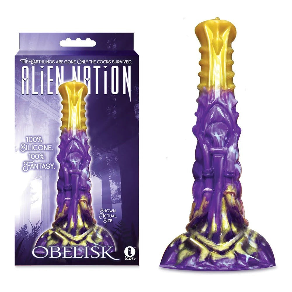 Icon Brands Alien Nation Obelisk Fantasy Dildo with Suction Cup Base - - Realistic Dildos