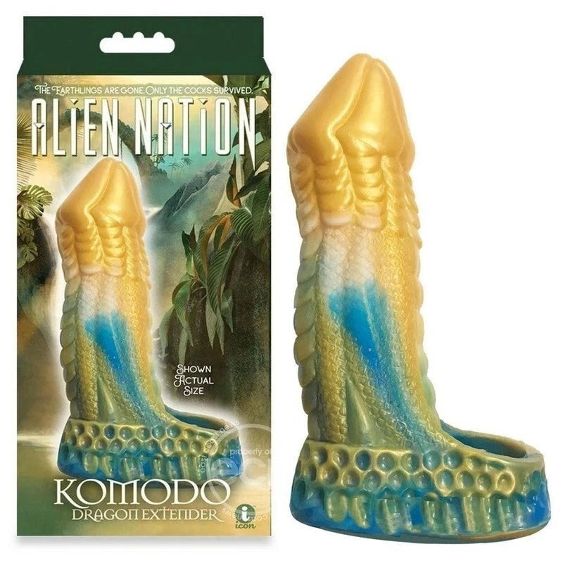 Icon Brands Alien Nation Komodo Penis Extender with Textured Ridges - - Penis Sleeves and Extenders