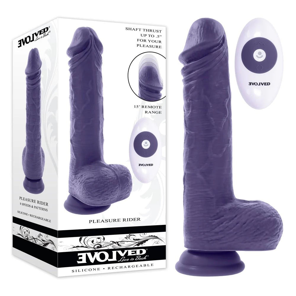 Evolved PLEASURE RIDER Dual Vibration and Thrusting Dong with 8 Modes - - Realistic Dildos