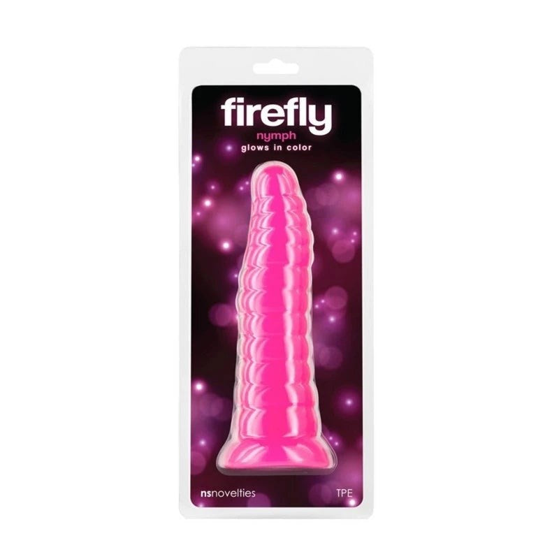 NS Novelties Firefly Nymph Glow In Dark Suction Cup Dildo Illuminated TPE - - Anal Dildos