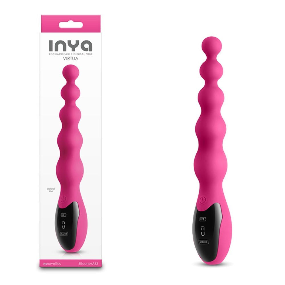 NS Novelties INYA Virtua USB Rechargeable Beaded Vibrator Digital Control - - Anal Beads and Balls