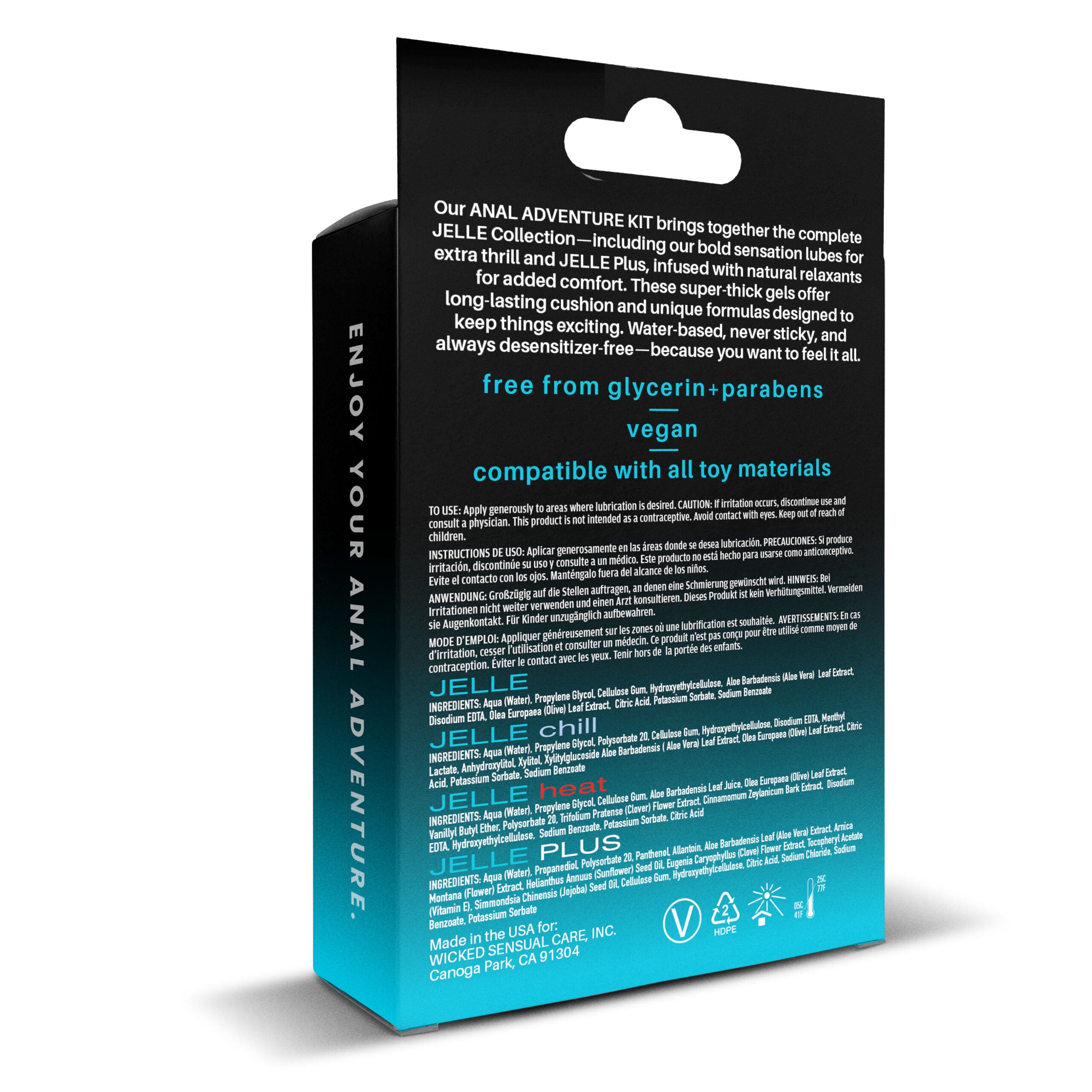 Wicked ANAL ADVENTURE KIT 4 Pack Mixed Jelle Anal Lube 30ml - Anal Lubes
