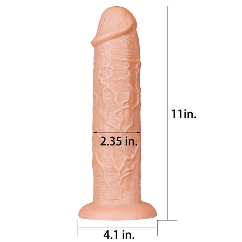 Lovetoy King Size High Quality 11 Inch Realistic Dildo Flesh - - Realistic Dildos