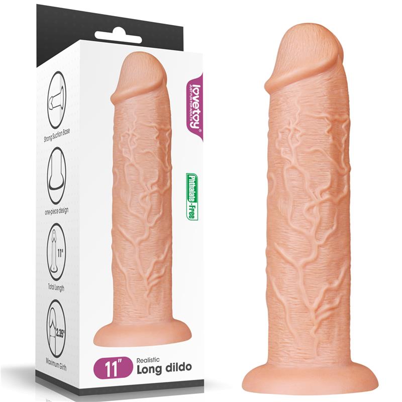 Lovetoy King Size High Quality 11 Inch Realistic Dildo Flesh - - Realistic Dildos