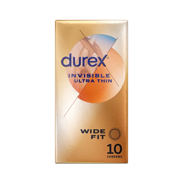 Durex Invisible Wide Fit Condoms 10 Pack - - Condoms