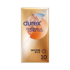 Durex Invisible Wide Fit Condoms 10 Pack - - Condoms