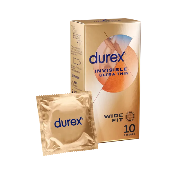 Durex Invisible Wide Fit Condoms 10 Pack - - Condoms