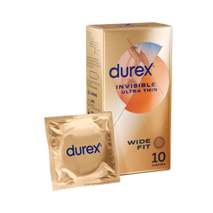 Durex Invisible Wide Fit Condoms 10 Pack - - Condoms