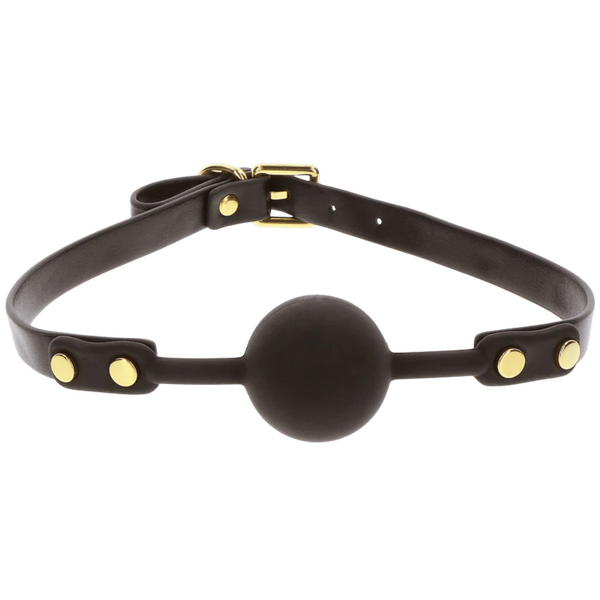 Scala Super Soft Vegan PU Leather Ball Gag - Black - Bondage Gags and Bits