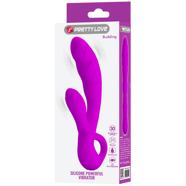 Pretty Love Budding Silicone Powerful Rabbit Vibrator - Purple - Rabbit Vibrators