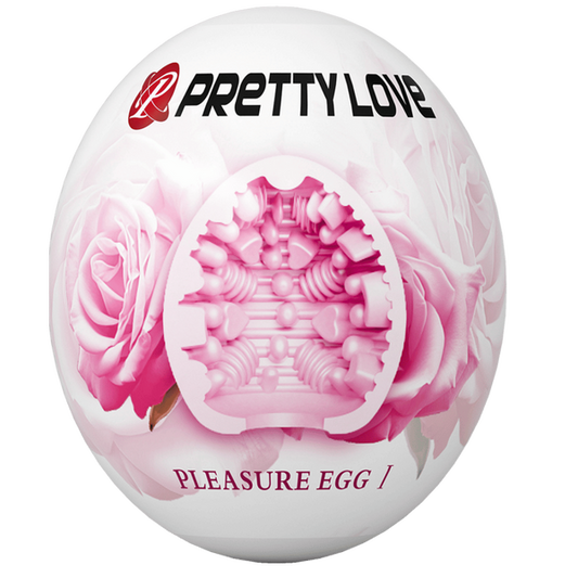 Pretty Love Pleasure Egg Ribbed Textured Male Masturbator - Pink - Masturbators and Strokers