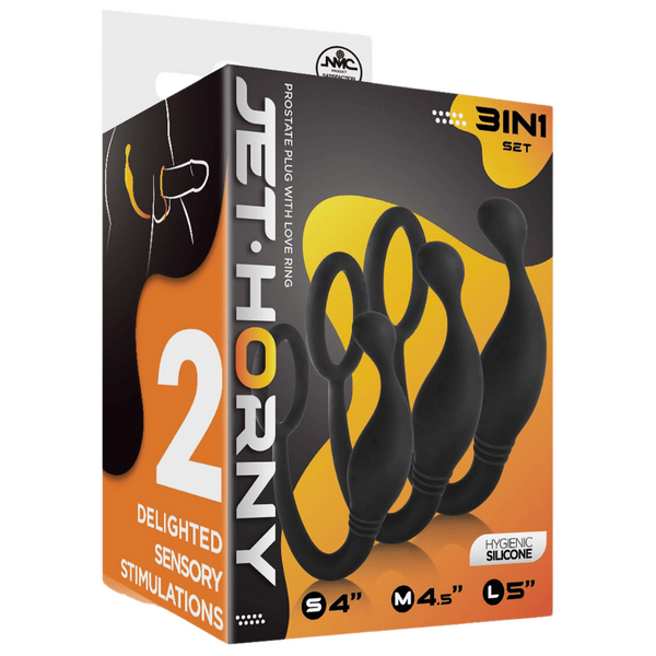 Excellent Power 3 Piece Prostate Plug with Love Ring - - Prostate Toys