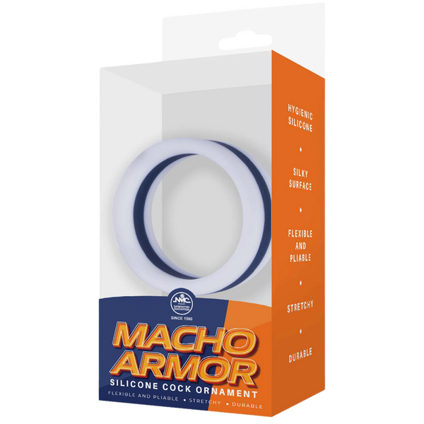 Excellent Power Stretchy Silicone Cock Ornament - Blue - Stretchy Cock Rings