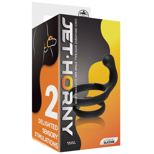 Excellent Power Cock Ring with Clitoral Stimulator Black - - Stretchy Cock Rings