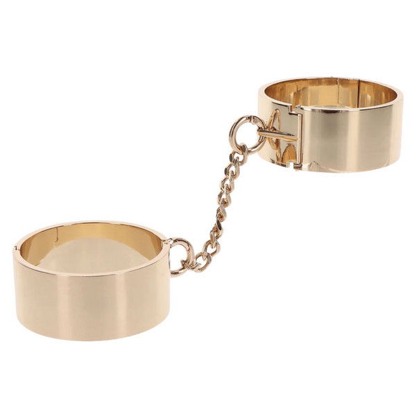 Scala Taboom Gold Metal Slave Wrist Cuffs - - Cuffs And Restraints